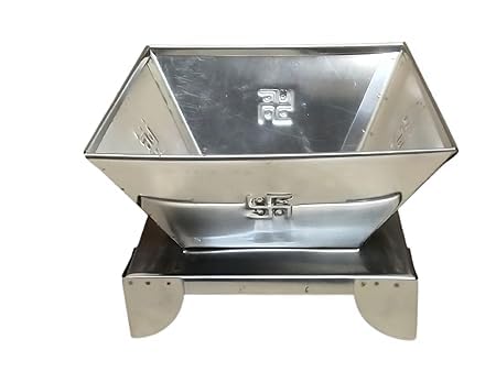 SHREEAASHIRWAD Stainless Steel Hawan Kund for Home and Temple Puja, Square Shape