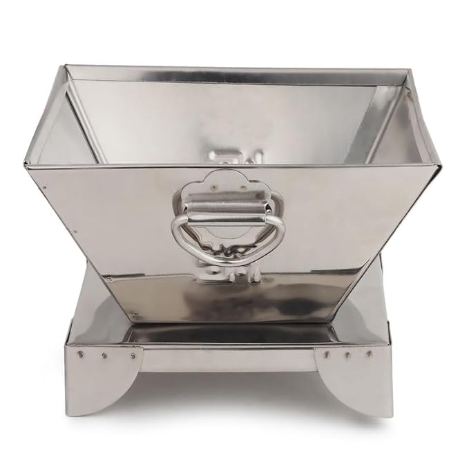 SHREEAASHIRWAD Stainless Steel Hawan Kund for Home and Temple Puja, Square Shape