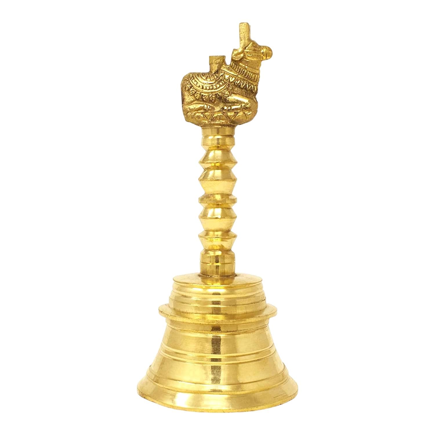 Shree Aashirwad Decorative Bell with Crown | Puja Ghanti for Home and Temple Brass 25 cm Height