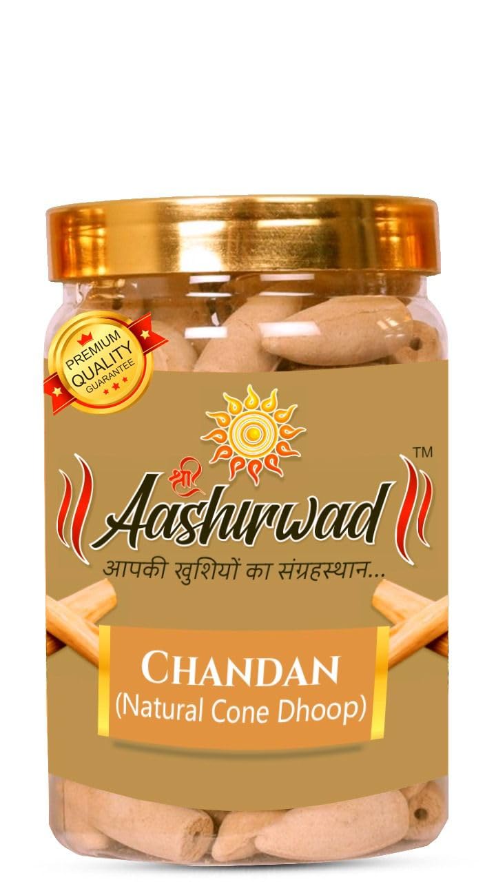 Shree Aashirwad Chandan Natural Cone Dhoop Cones for Pooja