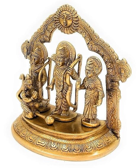 Brass Ram Darbar Statue Shree Ram Ji Sita Laxman Hanuman Home Décor Puja Bhagwan Idol Murti for Home Temple Office Temple |15 cm Height