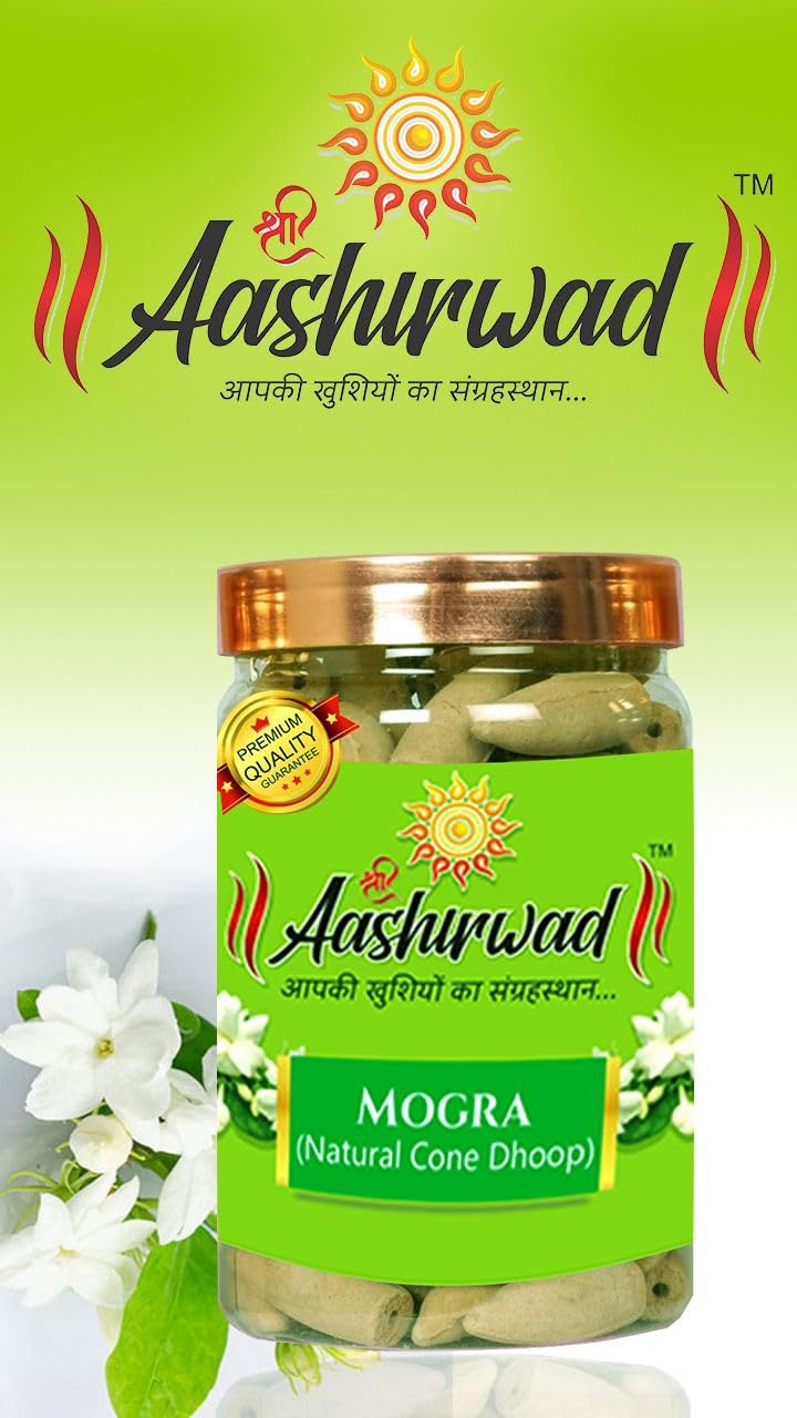 Shree Aashirwad Mogra Natural Cone Dhoop Cones for Pooja