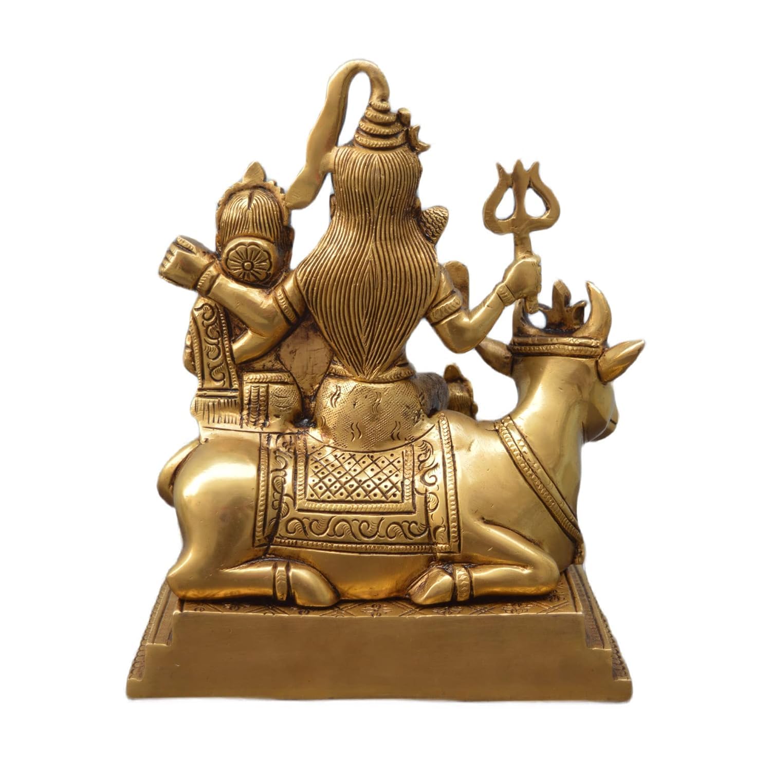 Shree AASHIRWAD Metal Shiv Parivar Murti Metal Shiva Parvati Ganesh Idol Shiv Parivar Murti Statue Shiva Idols Family Sitting On Nandi Showpiece Figurine shivling for Home puja